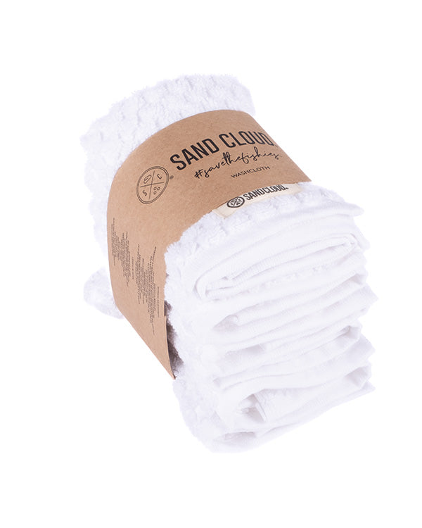 Atom Washcloth Bath Bundle - White - 6 Pack