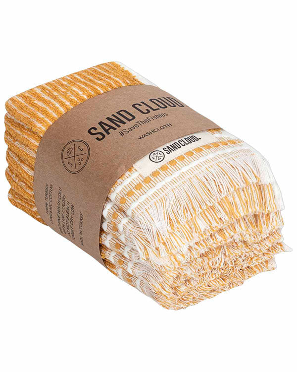 Brioche Rib Washcloth Bath Bundle Sunflower