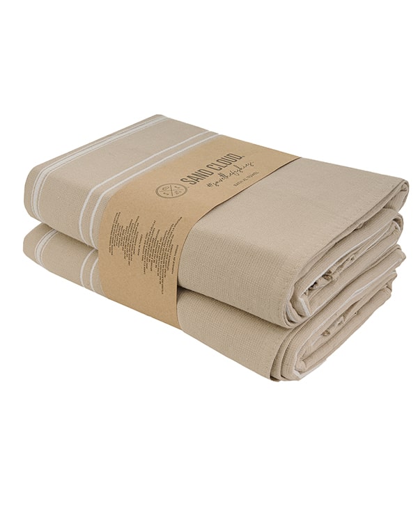 Classic Fringeless XL Bath Bundle - Sand - 2 Pack