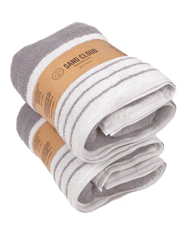 Micro Stripe Bath Bundle - 2 Pack - Grey