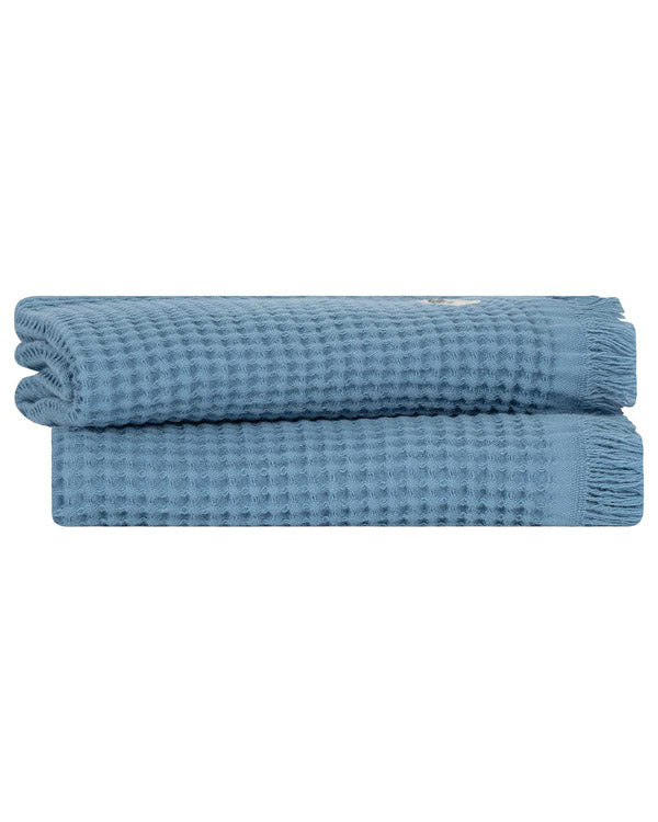 Micro Waffle Hand Bath Bundle - 2 Pack - Slate Blue