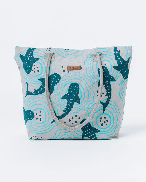 Shark Ripples Beach Tote