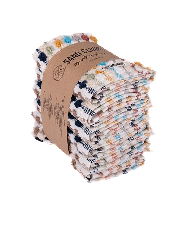 Stripe Polka Dot Washcloth Bath Bundle - 6 Pack