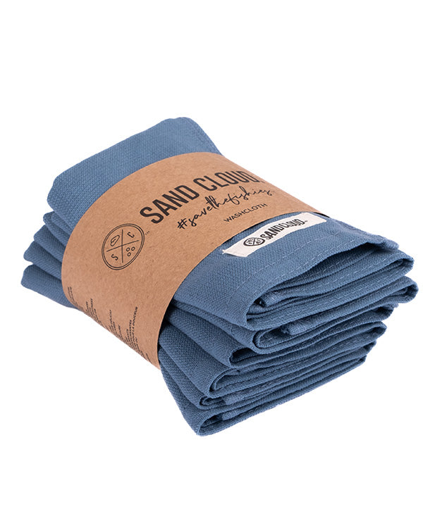 Terra Bath Washcloth Bundle 6 Pack - Slate Blue