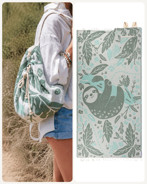 Wander Sloth Towel Bag - Fahlo